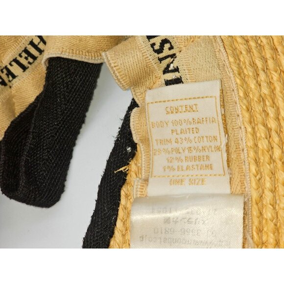 Helen Kaminsk Women's Natural & Black Mita Packable Raffia Visor One Size 2718 - Picture 7 of 14